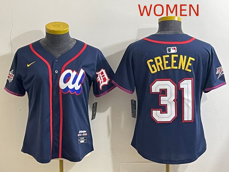 Women 2025 Detroit Tigers #31 Greene Drak Blue All star Nike MLB Jersey style 1->women mlb jersey->Women Jersey